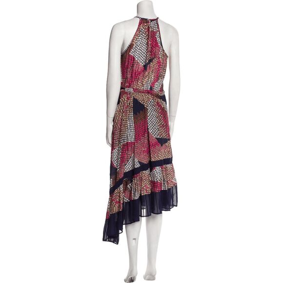Ramy Brook Multicolor Printed Pleated Halter Midi Dress Women’s Size XS - Picture 2 of 2